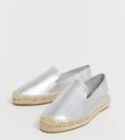 Stradivarius Metallic Espadrilles-silver