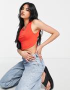Na-kd X Jen Ceballos Tie Back Cropped Top In Red