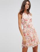 Pussycat London Floral Skater Dress - Pink
