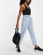 Mango Waist Detail Slouchy Jean In Blue-blues