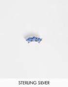 Kingsley Ryan Cartilage Stud With Blue Crystals In Sterling Silver-blues