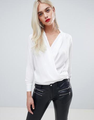 Outrageous Fortune Wrap Front Blouse - White