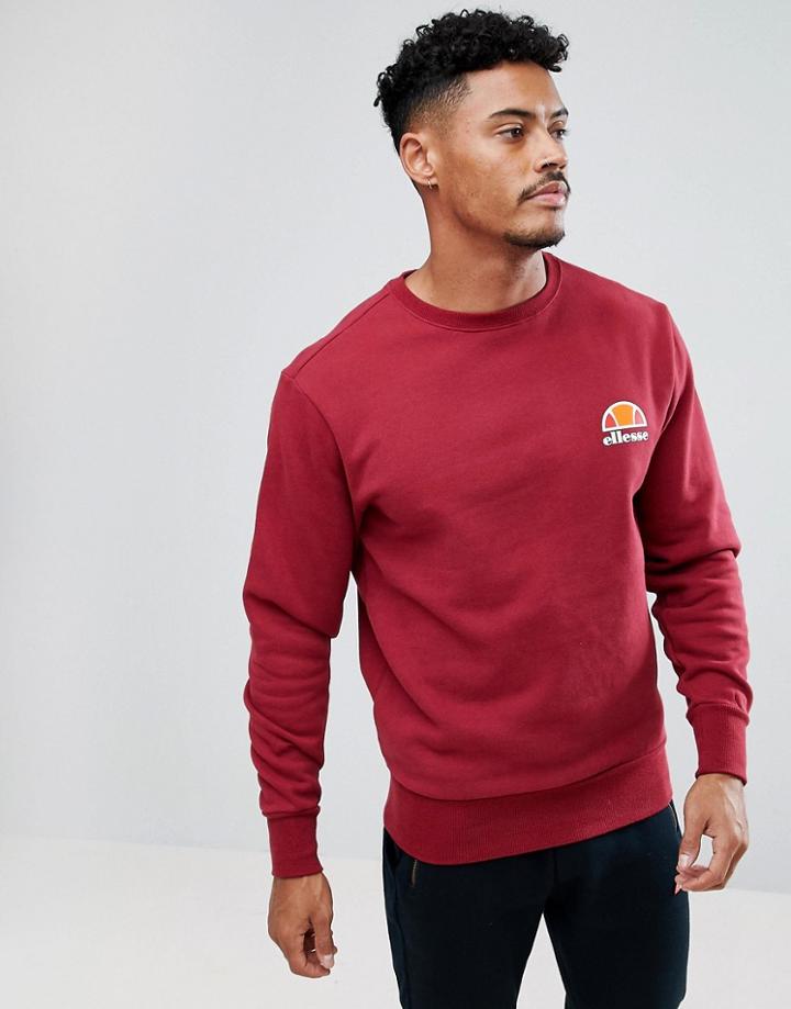 Ellesse Sweatshirt With Small Logo In Burgundy - Red