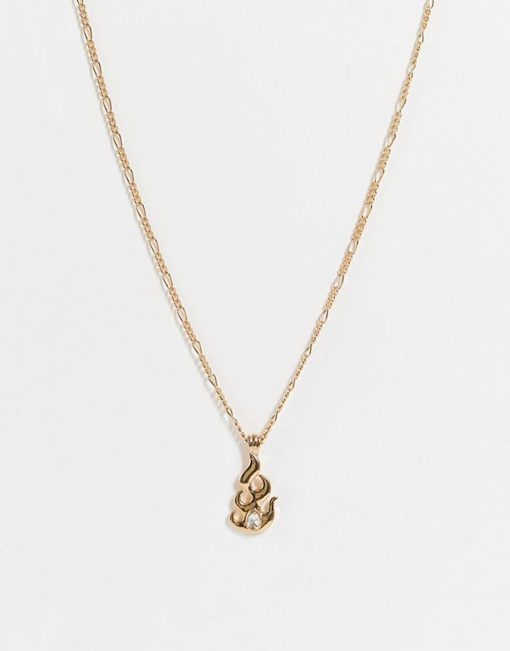 Wftw Flame Pendant Necklace In Gold