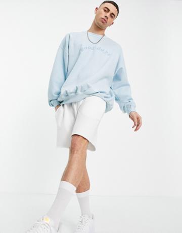 New Look Sweatshirt With Good Days Print In Blue-blues