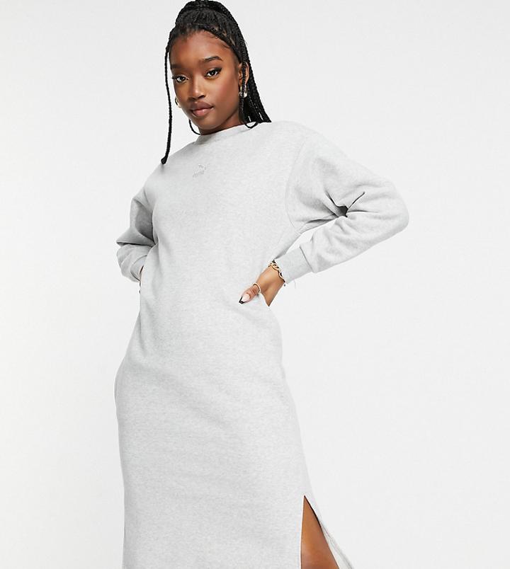 Puma Sweatshirt Dress In Gray-grey