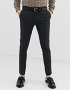 River Island Skinny Fit Smart Pants In Charcoal-gray