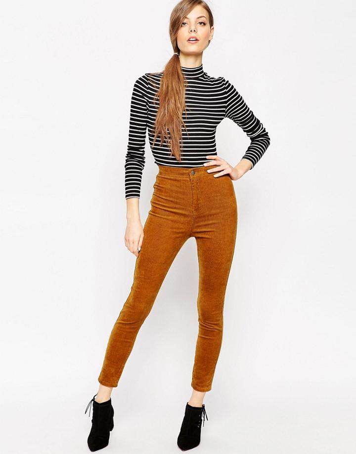 Asos Skinny Pants In Cord - Black $48.00