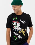 Asos Design Holidays Mickey & Minnie Relaxed T-shirt - Black