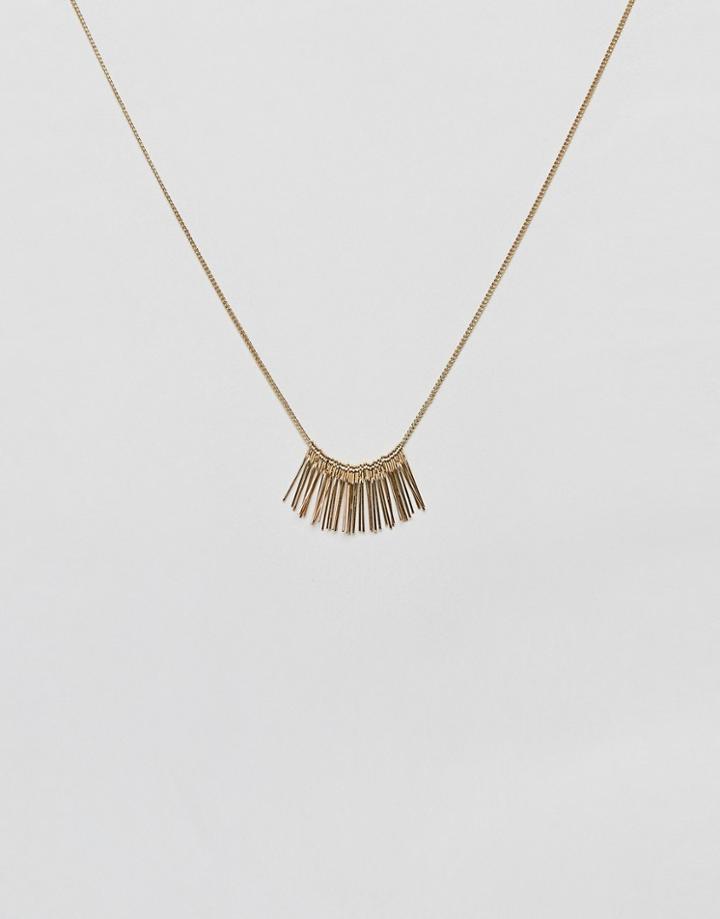 Nylon Mini Fringe Necklace - Gold