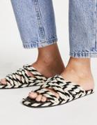 Asos Design Jumping Rope Espadrilles In Black And White-multi