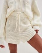 4th & Reckless Knit Runner Shorts Set In Cream-white