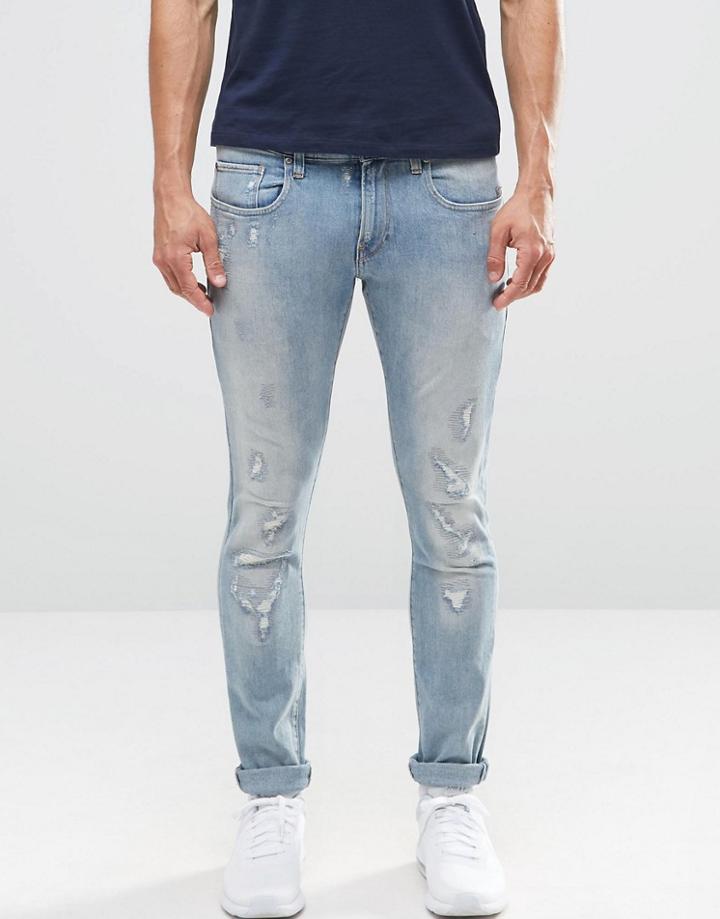 G-star Revend Super Skinny Jeans Light Aged Restored Distressed 85 - Blue