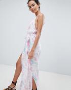 Influence Tie Dye Side Split Beach Dress - Multi