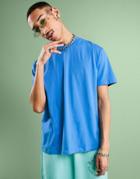 Asos Design Organic Relaxed Fit T-shirt In Blue-blues