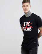 The Couture Club Muscle Fit T-shirt In White With Club Print - Black