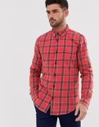 New Look Regular Fit Washed Check Shirt In Red - Red