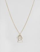 Asos Ditsy Necklace With Geo Pendants - Black