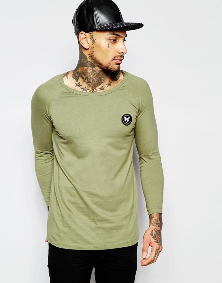 Good For Nothing 3/4 Raglan Sleeve T-shirt - Green