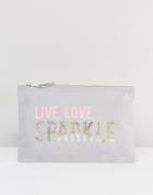Crazy Haute Live Love Sparkle Pouch - Gray