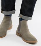 Asos Design Chelsea Boots In Gray Suede With Natural Sole