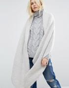 Pieces Textured Knit Scarf - White