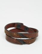 Diesel Aline Leather Wrap Bracelet - Brown
