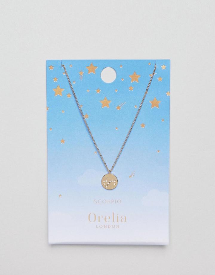 Orelia Scorpio Constellation Disc Pendant - Gold