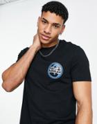 Asos Design T-shirt In Black With Front Chest Print