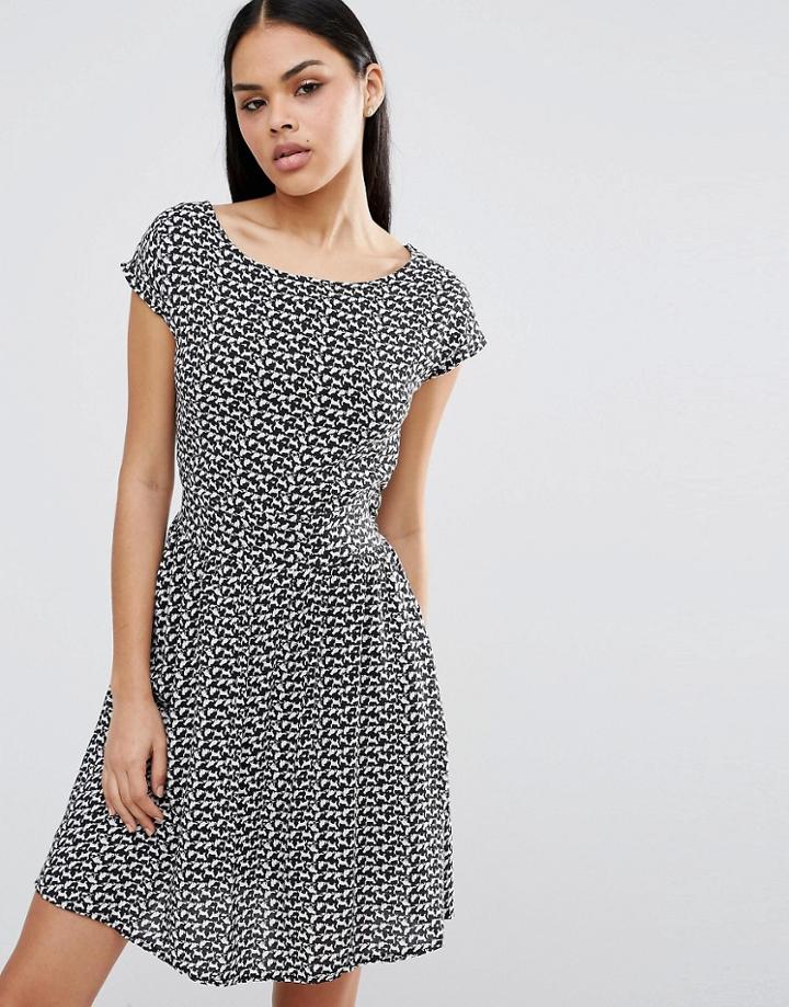 Pussycat London Floral Skater Dress - Black