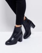 Raid Lorena Black Heeled Ankle Boots - Black