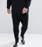 Sixth June Plus Slouchy Skinny Joggers In Black With Drop Crotch - Black