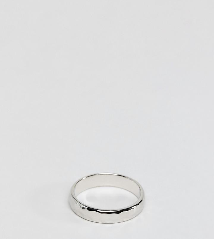 Designb Hammered Band Ring In Sterling Silver - Silver