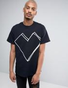 New Love Club Geo Heart T-shirt - Black