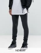 Asos Super Skinny Joggers In Washed Black - Black