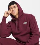 The North Face Oversized Essential Hoodie In Burgundy Exclusive At Asos-red