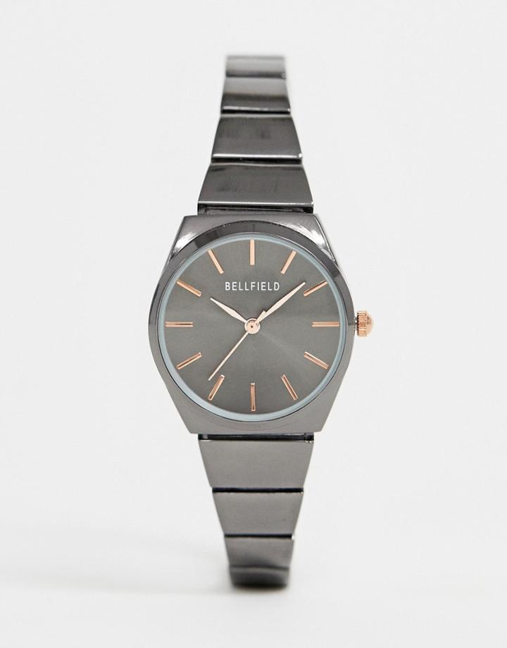 Bellfield Ladies Gunmetal Skinny Bracelet Watch - Gray