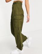 Tommy Jeans Adjustable Ankle Utility Pants In Olive Green
