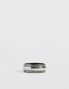 Asos Design Two Tone Band Ring In Silver