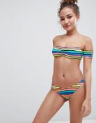 Bershka Mix And Match Bikini Bottom In Bold Stripe - Multi