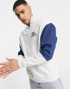 Asos Design Oversized Half Zip Sweatshirt With Small City Print-white
