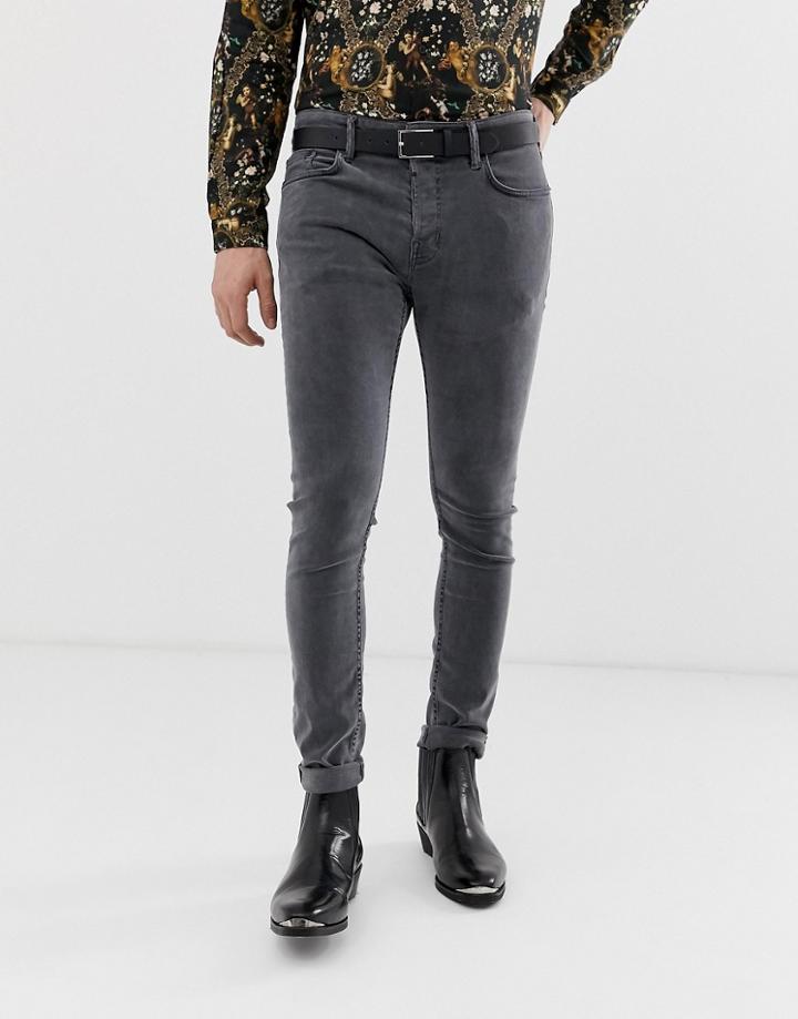 Allsaints Cigarette Fit Jean With Skinny Stretch In Black Wash - Black