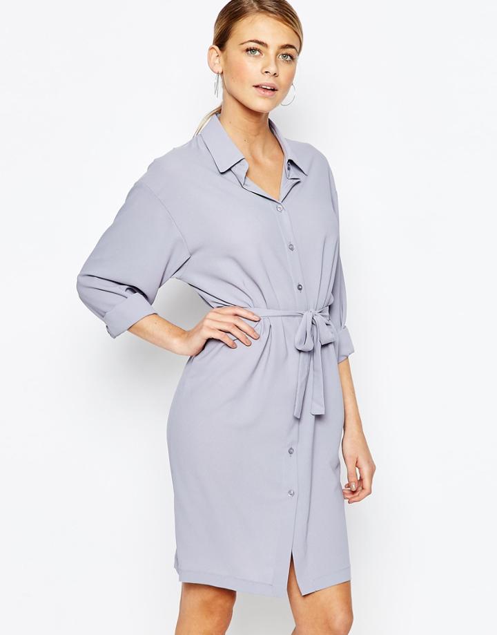 Love Shirt Dress - Gray