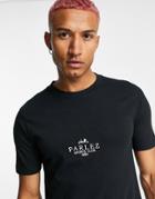Parlez Sports Club Embroidered T-shirt In Black