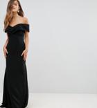 Jarlo Petite Off Shoulder Overlay Maxi Dress - Black