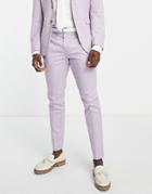 Selected Homme Slim Suit Pants In Lilac - Lilac-purple