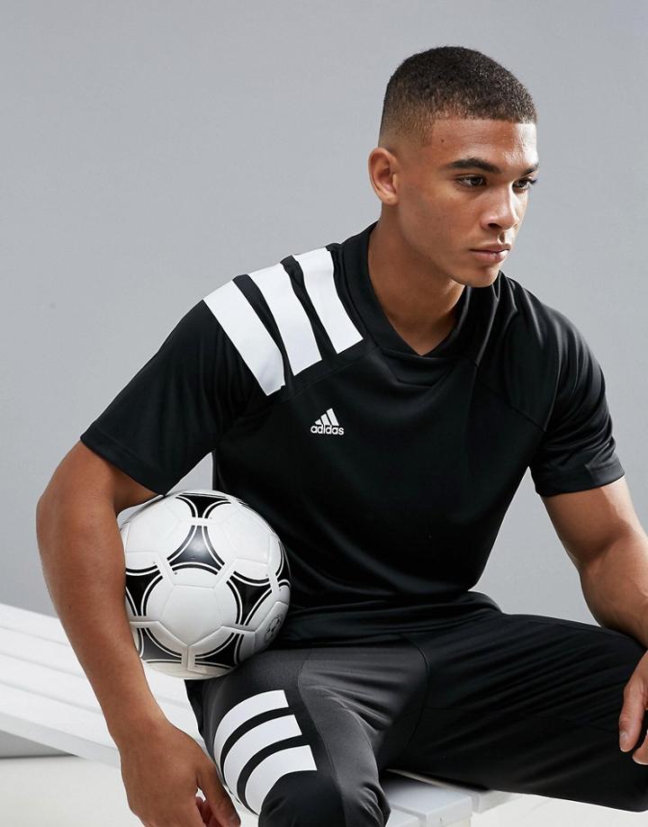 Adidas Soccer Training T-shirt With 90s Print In Black Cd1084 - Black
