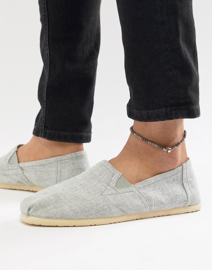 Icon Brand Gray Beaded Anklet With Rose Gold Skull Charm Exclusive To Asos - Gray