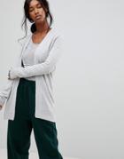 Brave Soul Buzz Longline Cardigan - Gray