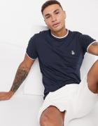 Original Penguin Tipped Ringer T-shirt In Navy With Small Logo